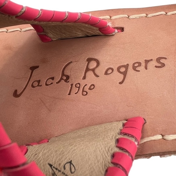 Jack Rogers Flat Pink Red Sandals Size 8 1/2 Women's - Picture 2 of 9